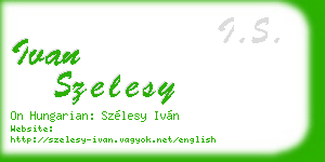 ivan szelesy business card
